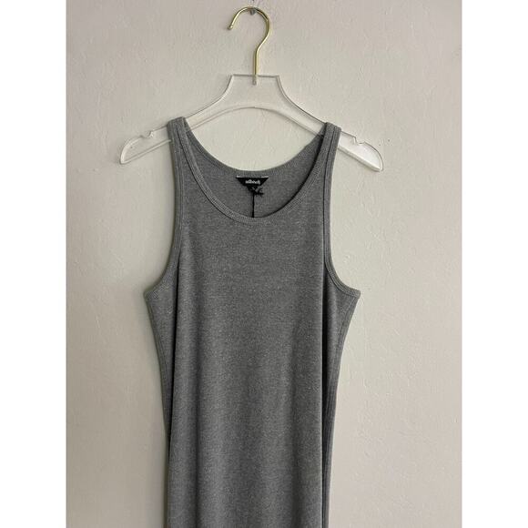 Allbirds S Tank Midi Dress Gray Ribbed Stretch Scoop Merino Wool Hemp Maxi NEW - Picture 3 of 9